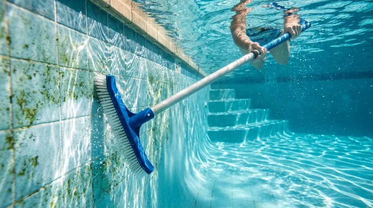 Solární bublinková plachta rozložená na hladině bazénu