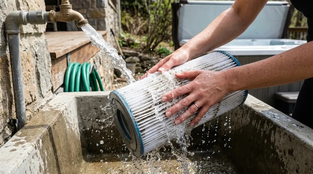 Zpevněná betonová plocha připravená pro instalaci vířivky