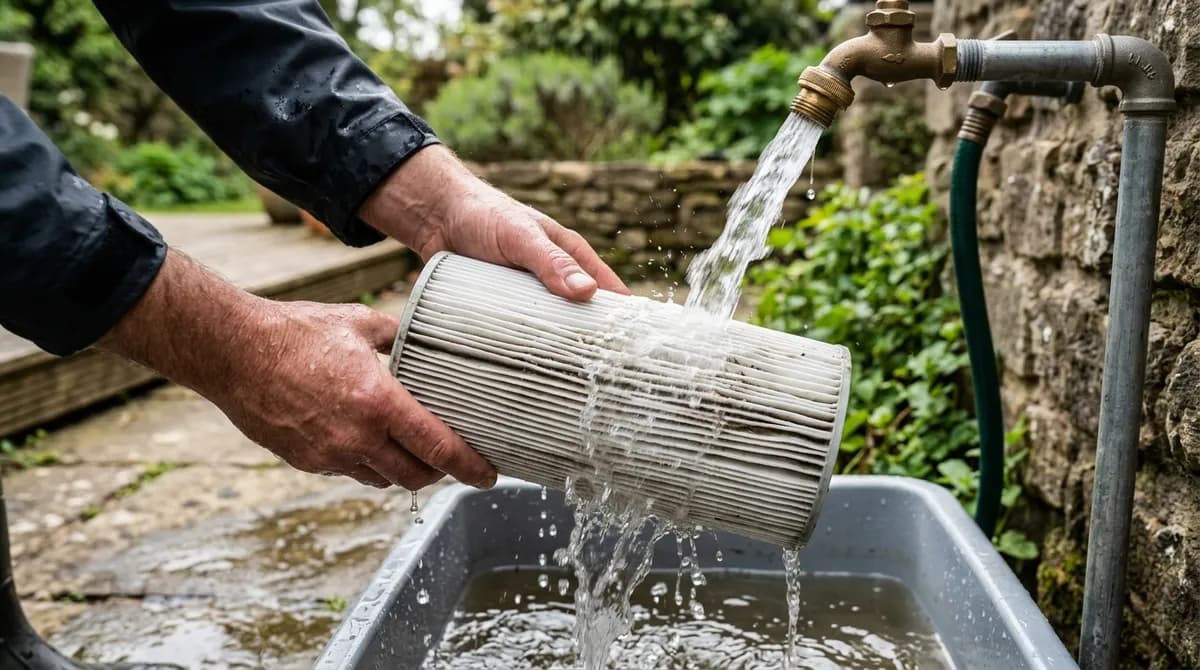 Ovládací panel vířivky s nastavením teploty v zimě